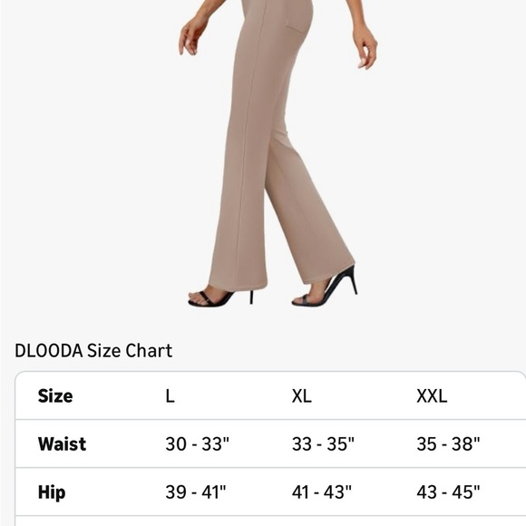 Elegant Tan Boot Cut Pants - Picture 3 of 6